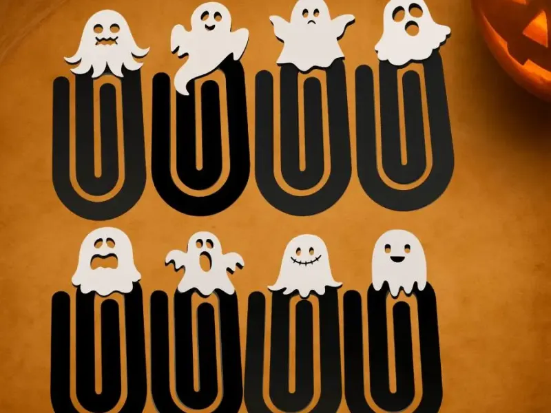HALLOWEEN GIANT paperclips ghost set