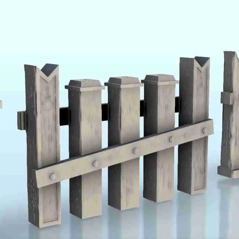 Set of fences (2) - scenery medieval miniatures warhammer