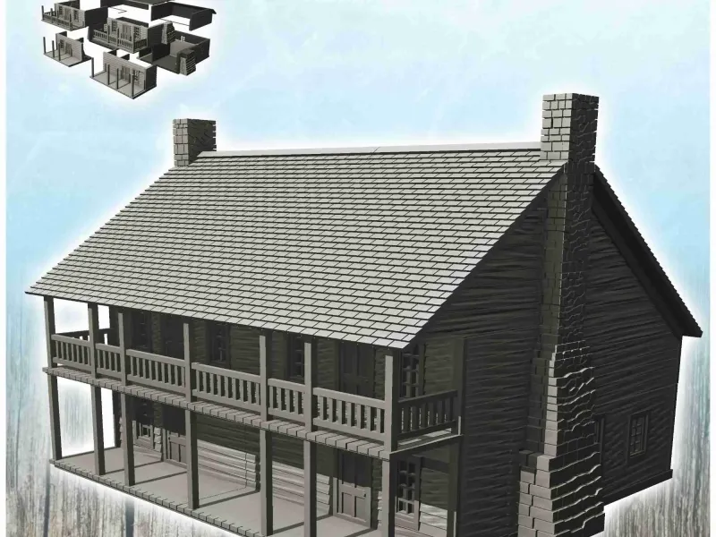 Elkhorn tavern (battle of Pea Ridge) - miniatures ACW scener
