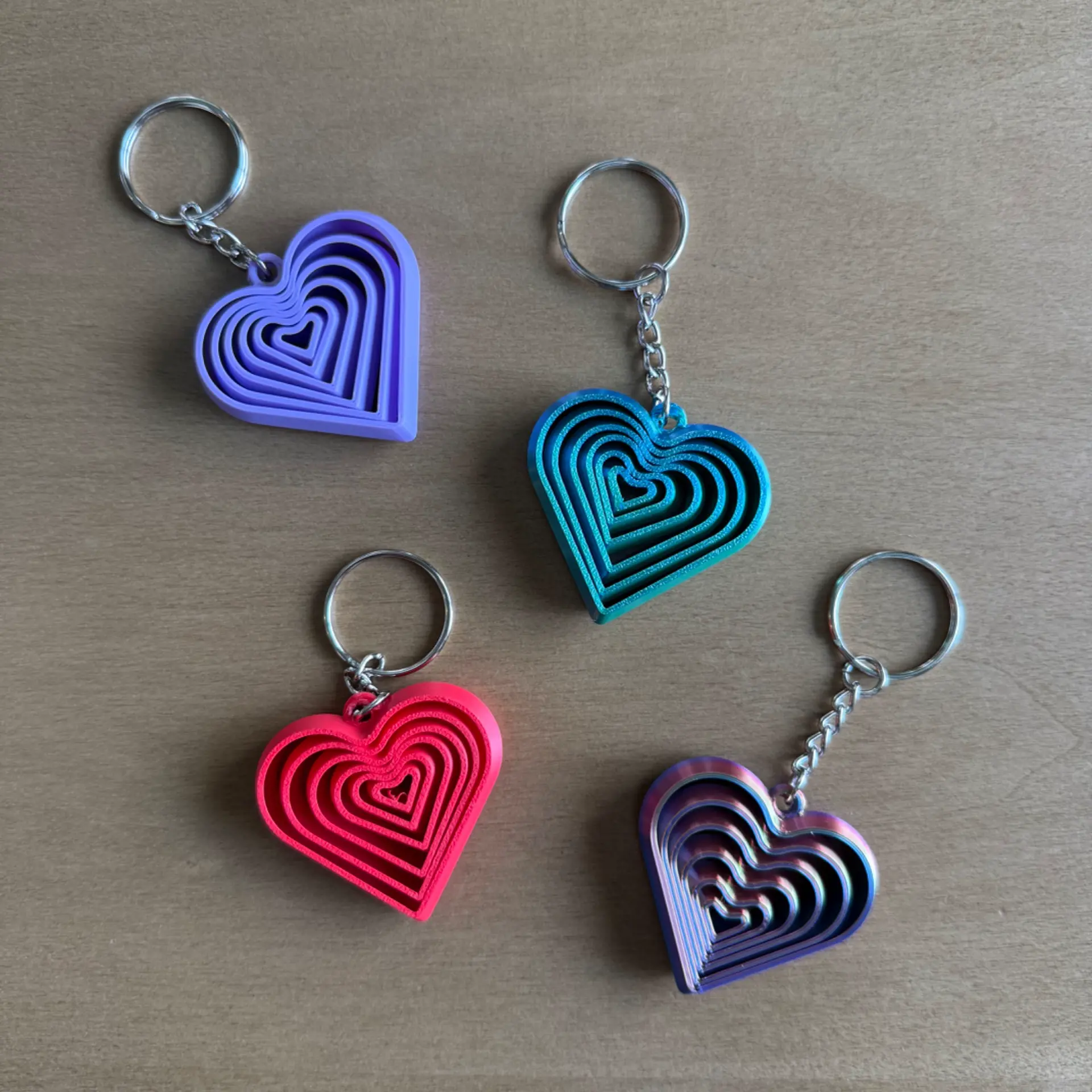 Fidget Heart Keychain