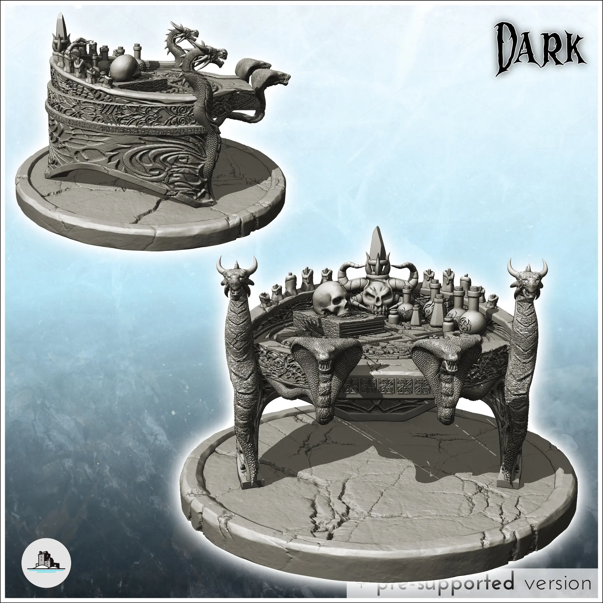 Evil bureau met drakenkoppen en spreukenboek (10) - miniaturen