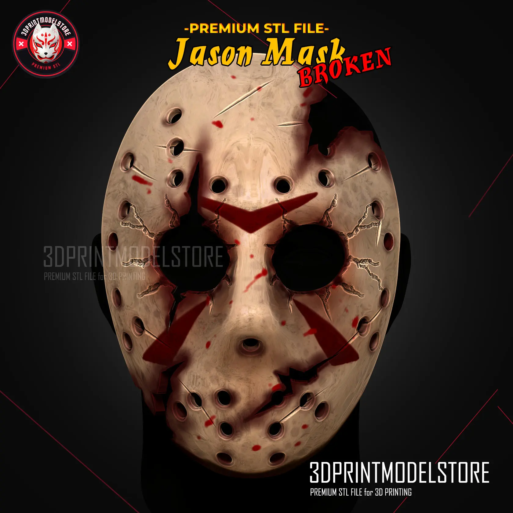 Masca lui Jason Friday The 13th Broken Halloween 3D Print Model