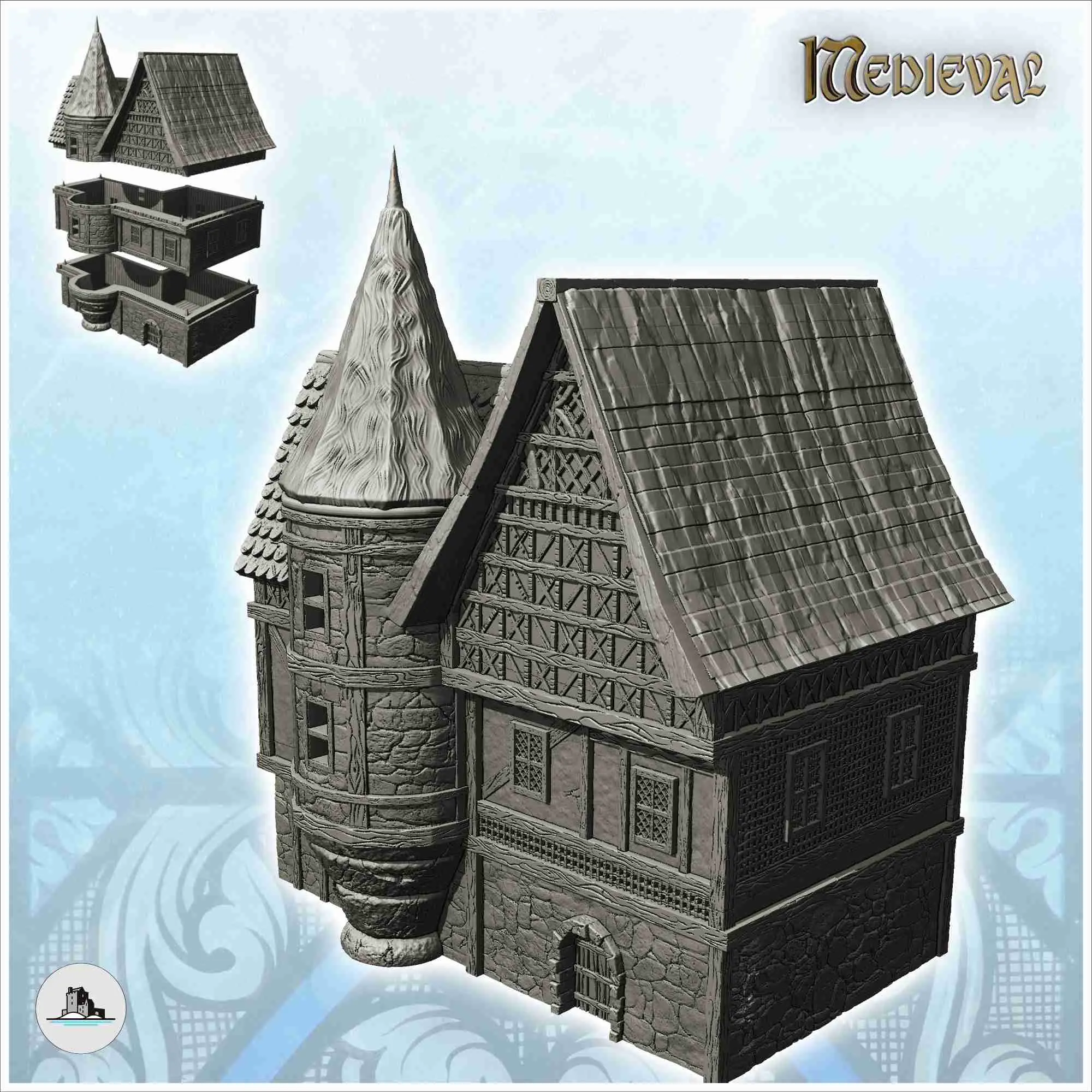 Mittelalterliches Dorf Pack Nr. 2 - Miniaturen Warhammer Terrain s