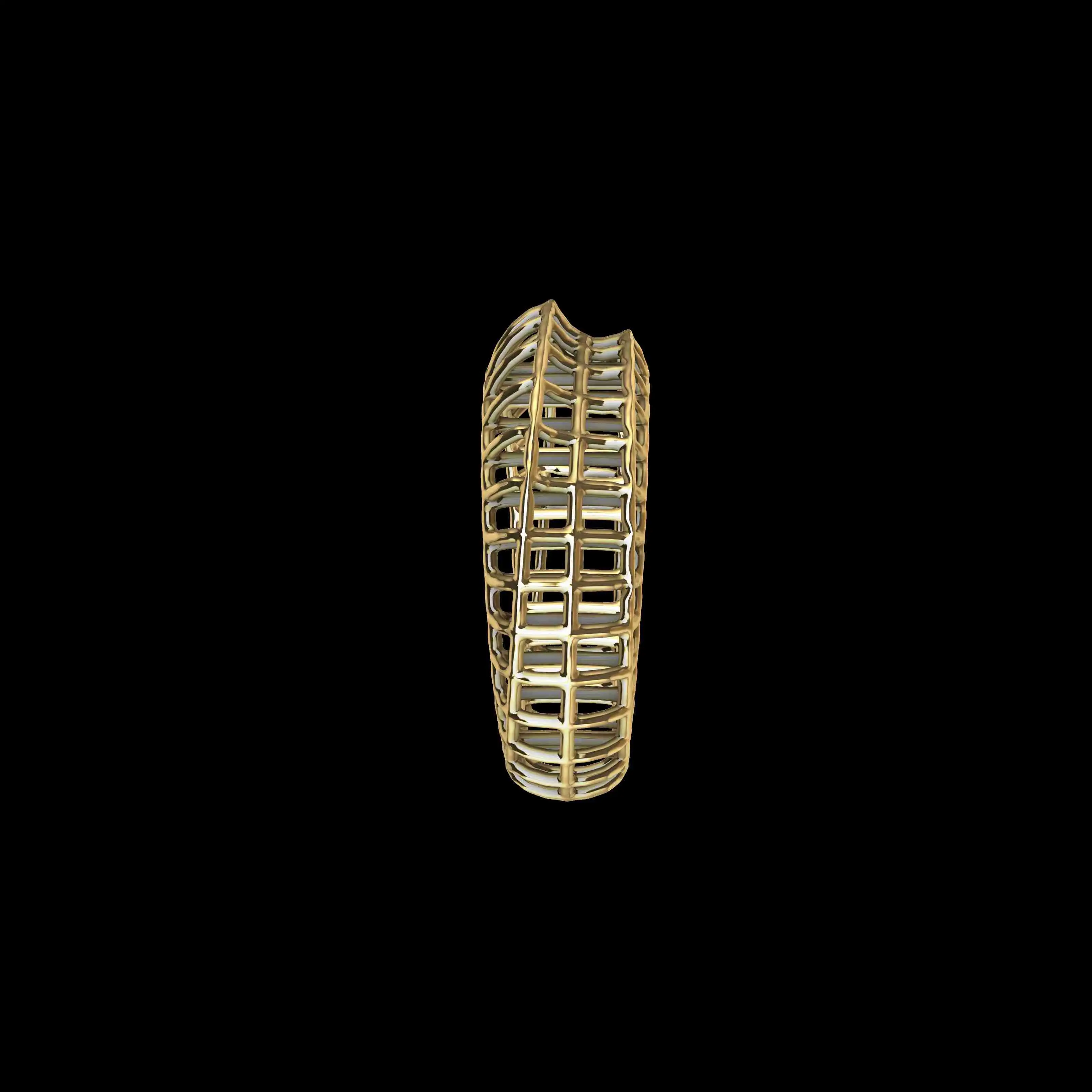 Art Deco Jali Ring 3d Model