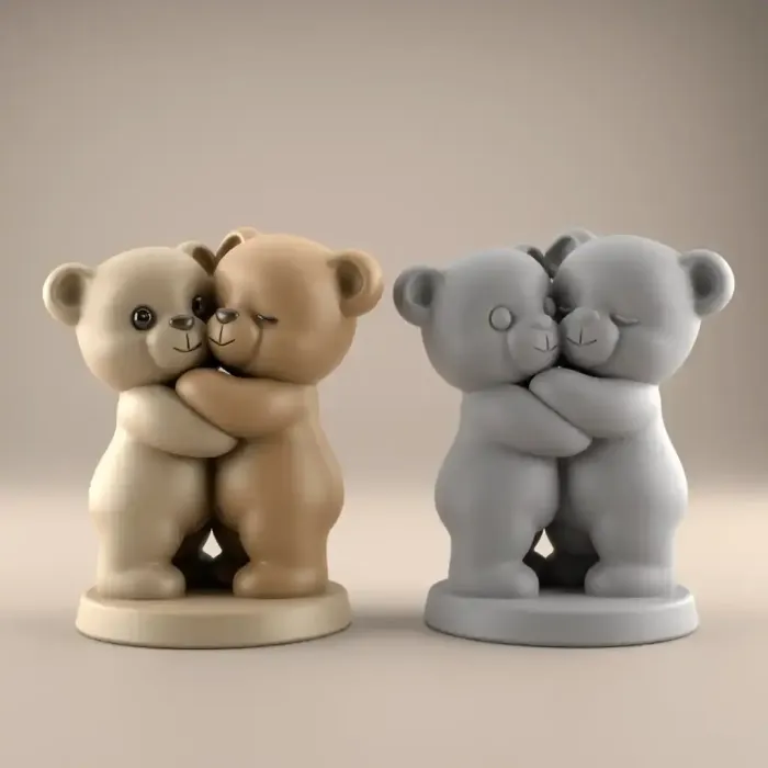 Sculptures & Artworks STL Download - Cute Bear Hugs 3D STL File for ...
