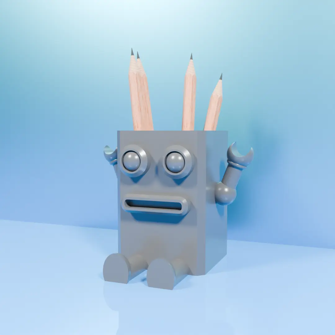 robot pencil holder v2