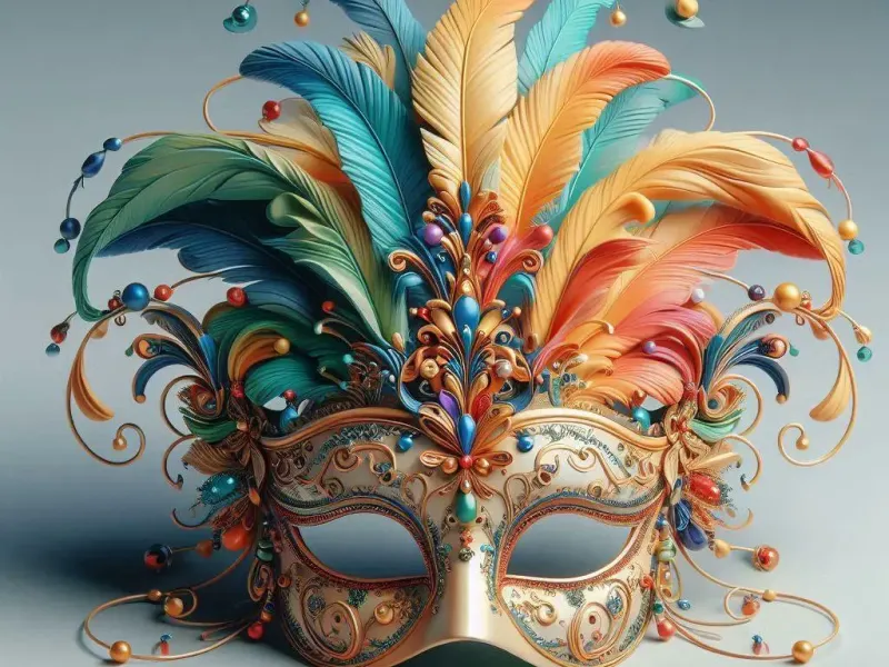 3841  Venetian Carnival Mask Color 3D Model  magic  STL