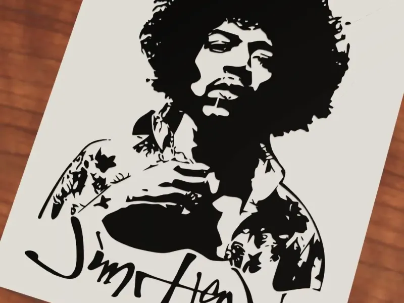 Jimi Hendrix Black and White signature