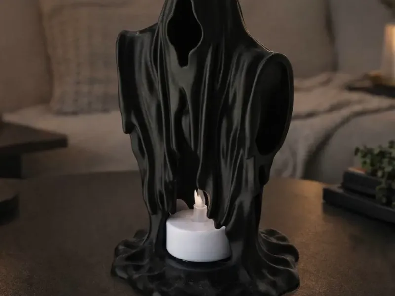 Ghost LED Candle Holder – Dark Sculptural Decor