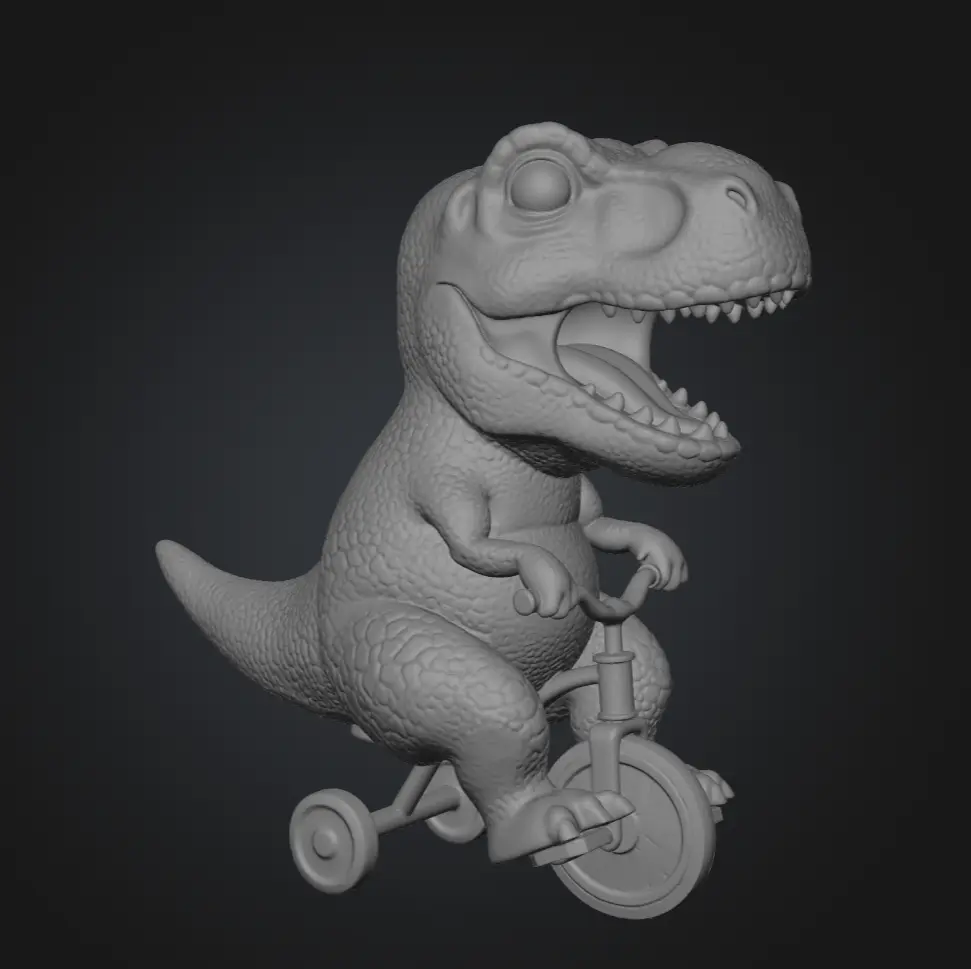 Cute T-Rex Riding Tricycle - Mini Dinosaur Figurine