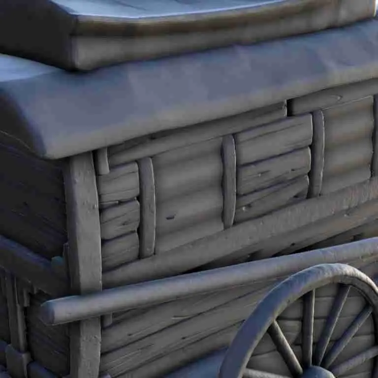 Conjunto de carruajes medievales - escenografia warhammer wargam