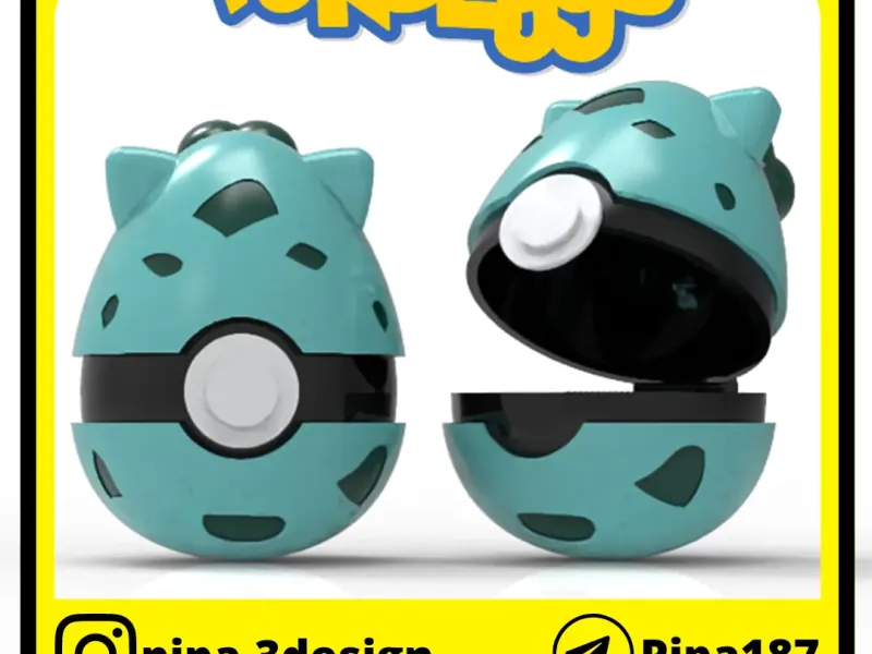 POKEBALLS BULBASAUR EASTER EGG WITH HINGE