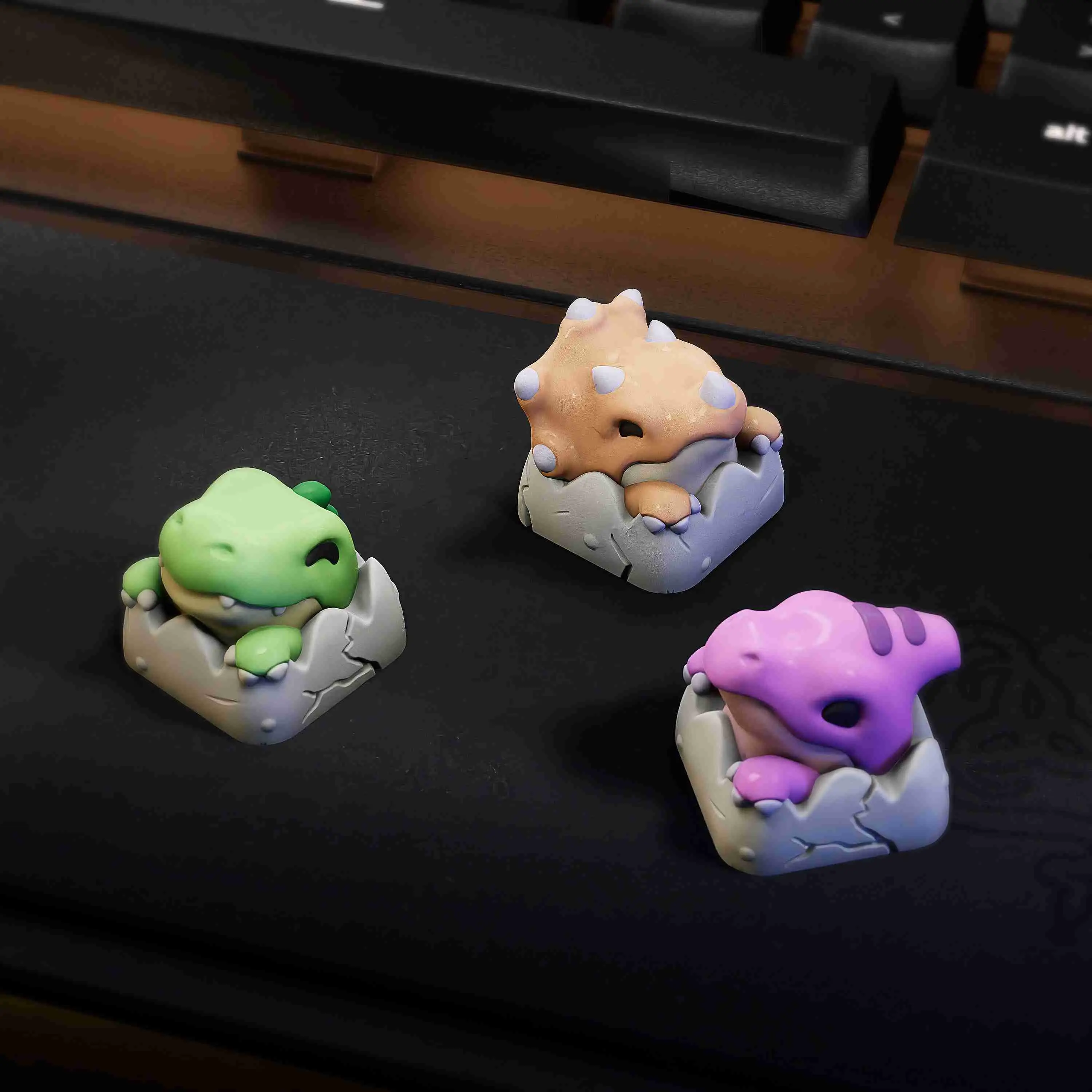 Dinosaur Hatching keycaps - Teclado mecánico