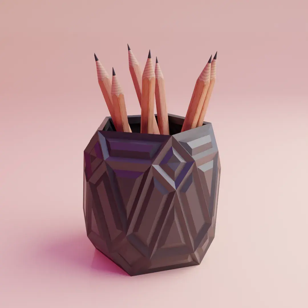 pencil holder desk organizer tall geometry