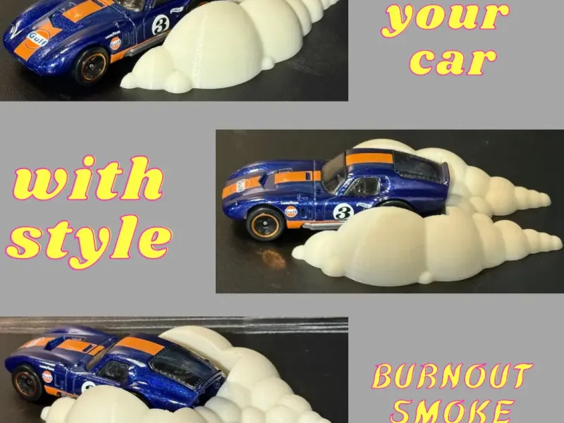 Burnout smoke for hot wheels / matchbox cars