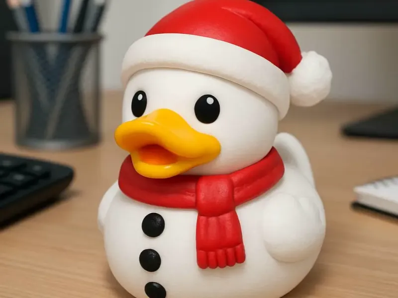 Rubber duck - Snowman duck - 3D print
