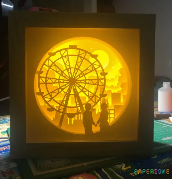 Dad and Mom with ferris Light Box (shadow box)