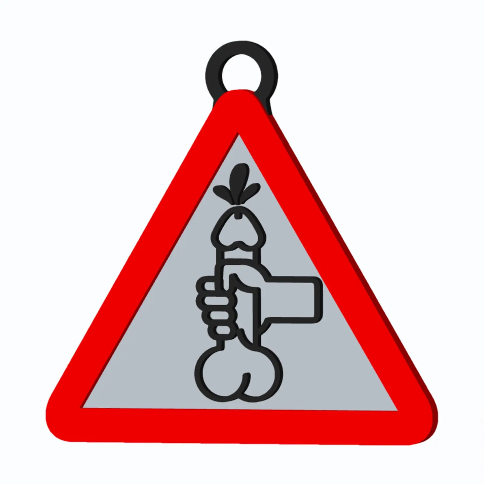 Handjob Happy End - Warning/Danger Traffic Sign - Keychain