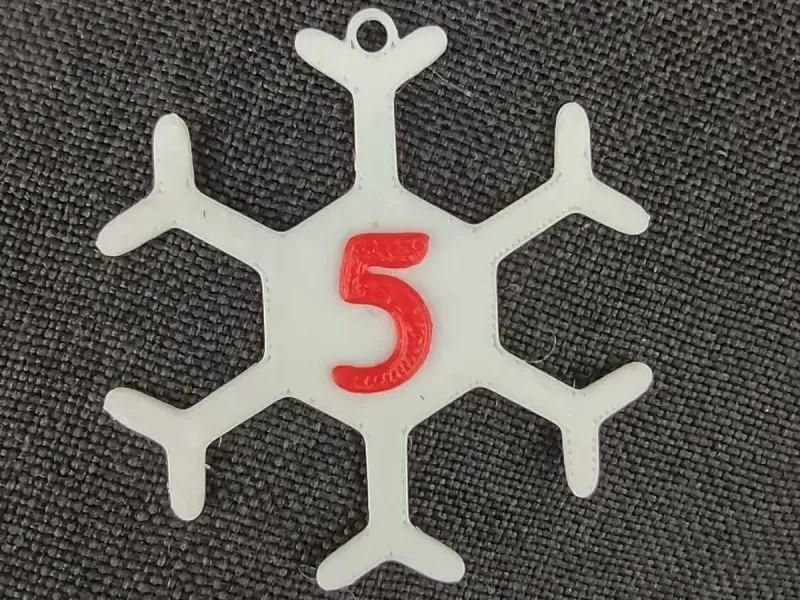 5 - Frosty Snowflake Number 5 Festive Christmas Decoration
