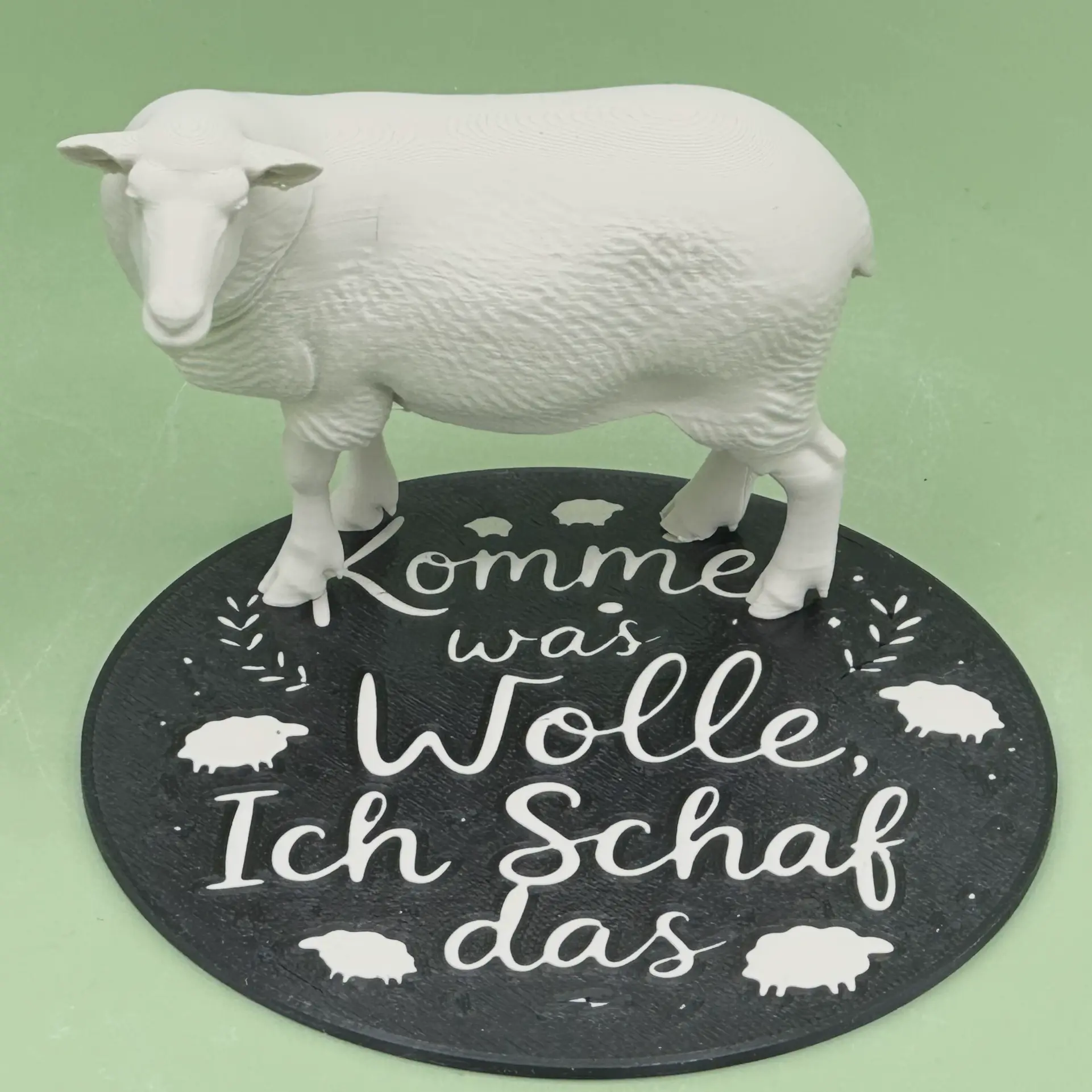 3D Printer Files | 3MF File | Realistisches Schaf mit Wortspiel-Untersetzer
