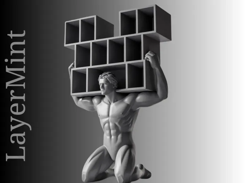 Atlas Style Desktop Organizer – Mythological Strongman