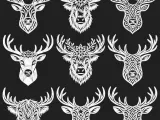 Decorative Deer Head SVG Bundle | 9 Antler Designs | CNC-7
