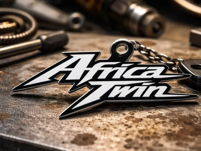 Africa Twin Sleutelhanger – 2 Kleuren / Optie voor Eén Kleur