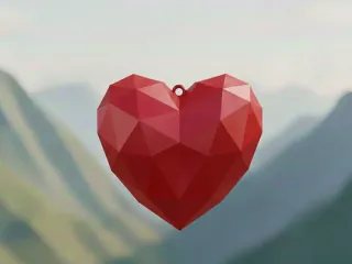 Llavero de Corazón Estilo Low Poly