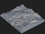 Mountain Terrain Relief Tile – Topographic Landscape STL-4