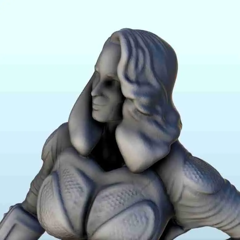 Sexy female warrior with bludgeon and armour 8 - miniatures