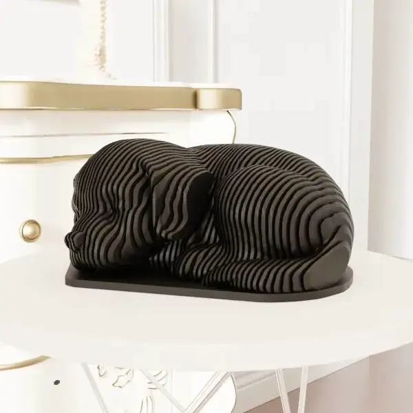 Cute Sleeping Dog with Base Sliced STL File – Adorable Pet 3