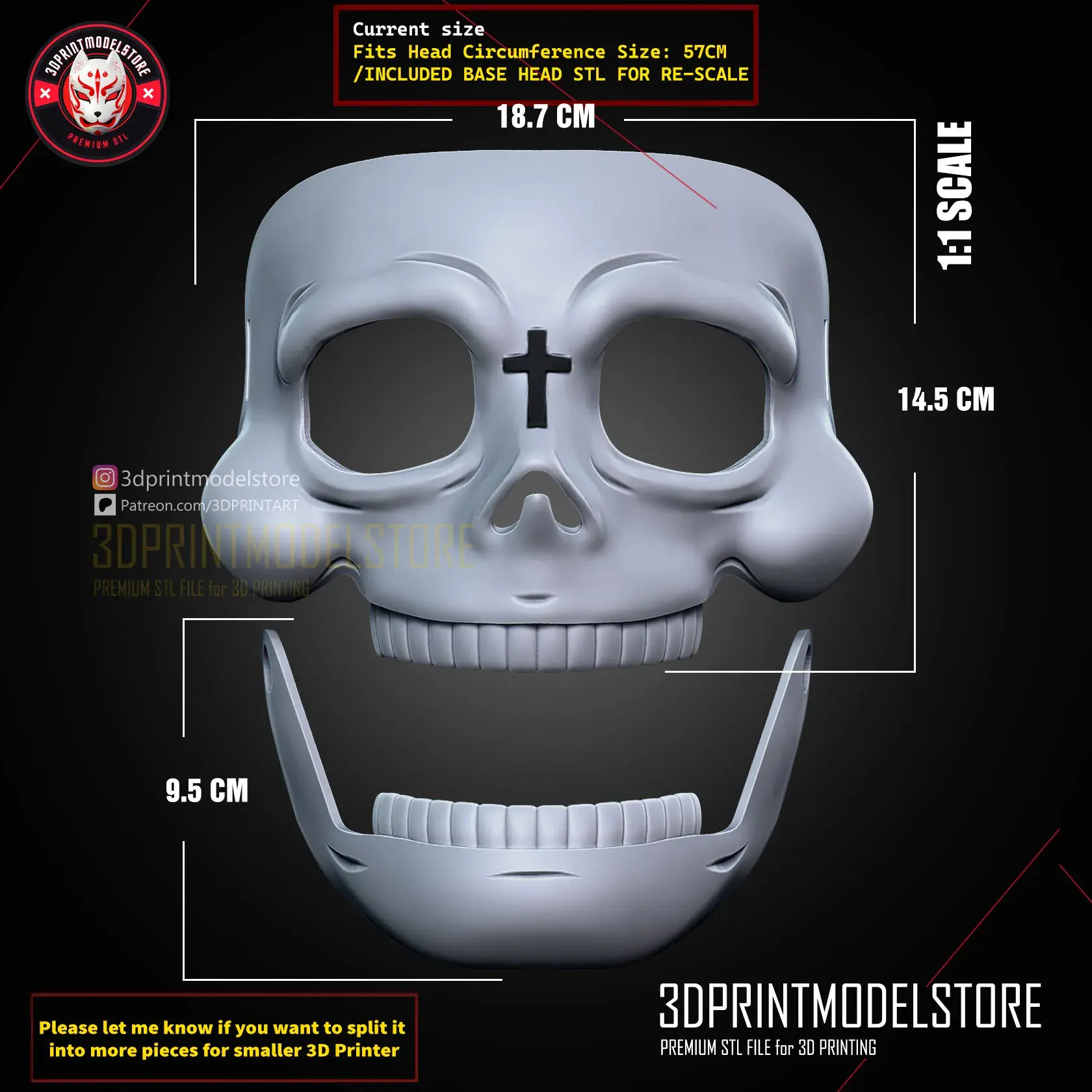 Duke of Death Daleth Skull Mask - Skeletor Anime Cosplay
