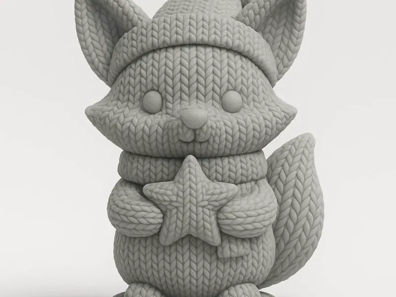 Christmas Knitted 🎁 Holiday cat with Christmas star❄️