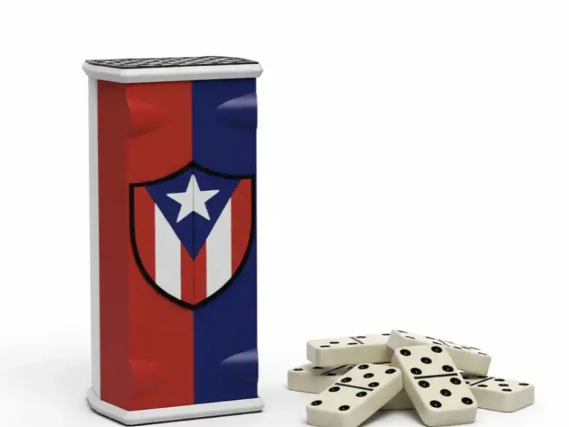 Puerto Rico domino box transforms into a domino holder