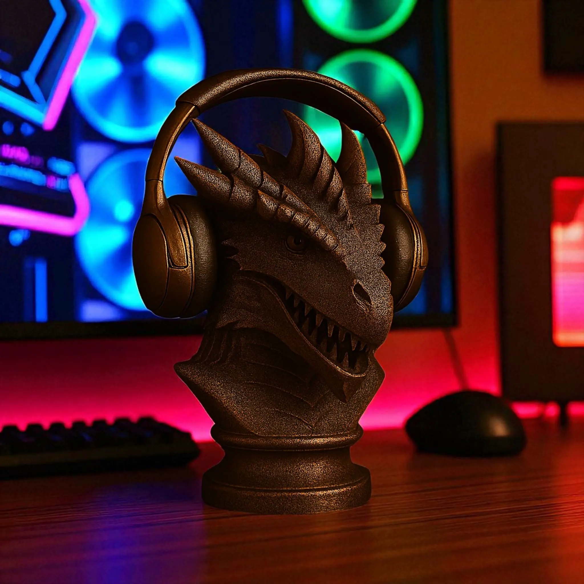 Home Decorations & Ornaments STL Download - Fantastic Dragon Headphone ...