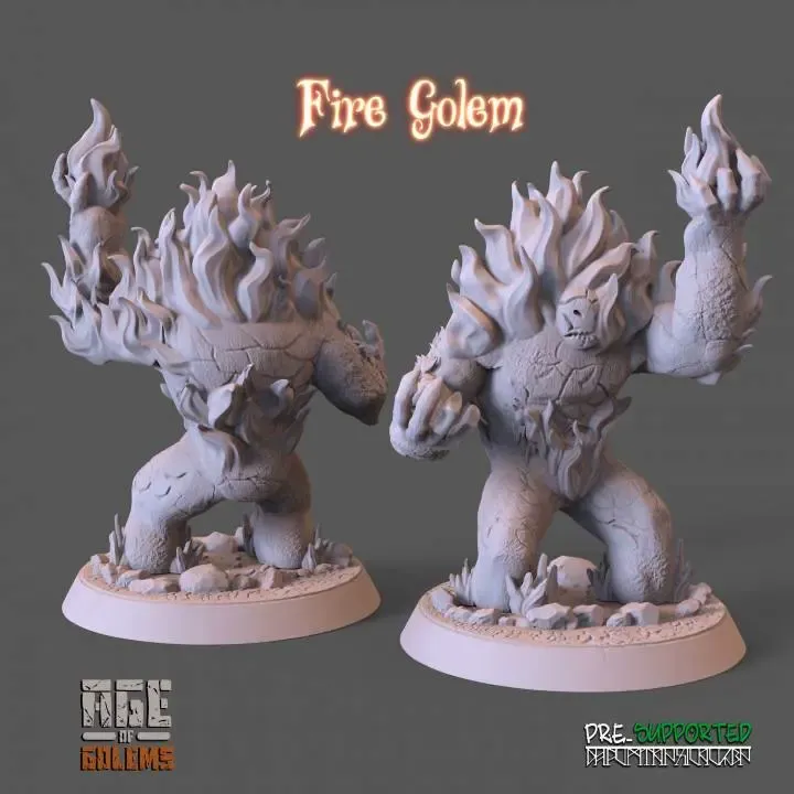 Fire Golem Pose 2 - Age of Golems