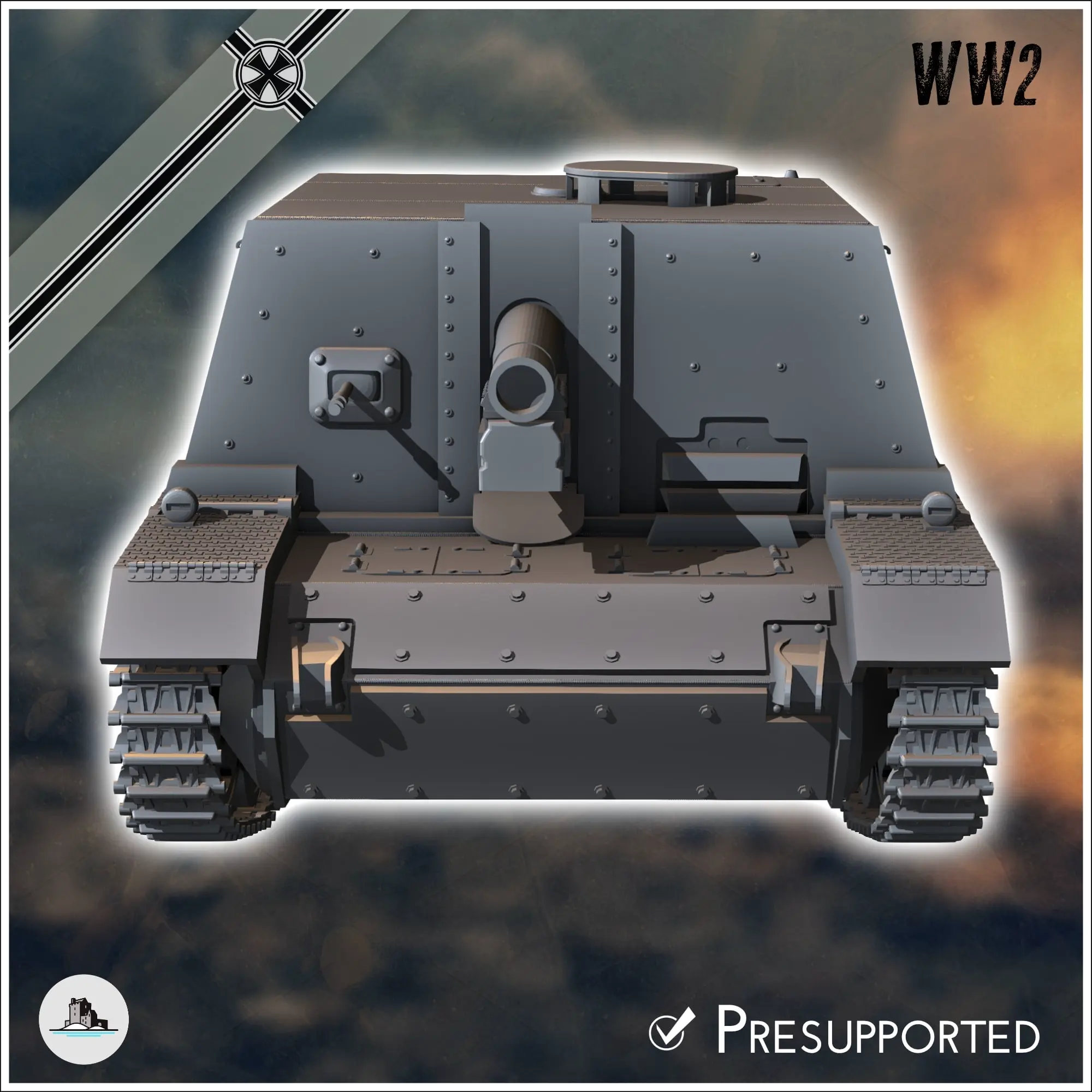 Sturm-Infanteriegeschutz 33B StuiG-33B - WW2 miniatures armo