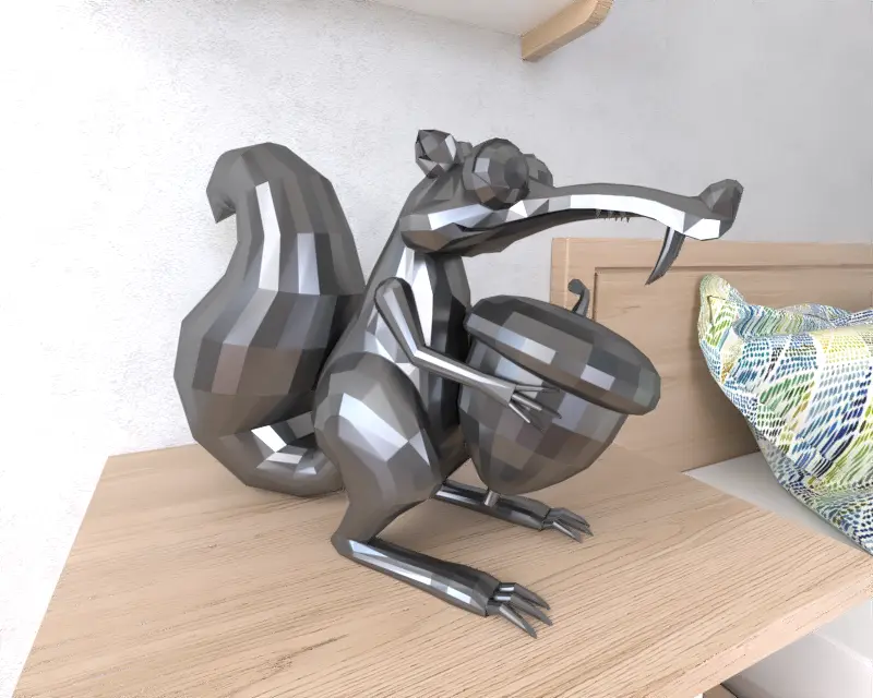 Scrat Ice Age Lowpoly Low poly