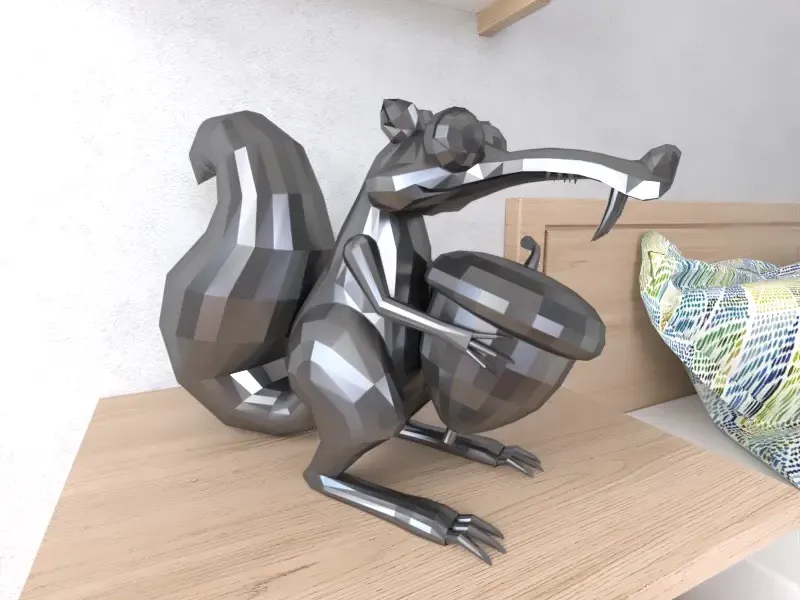 Scrat Buz Devri Lowpoly Düşük poli