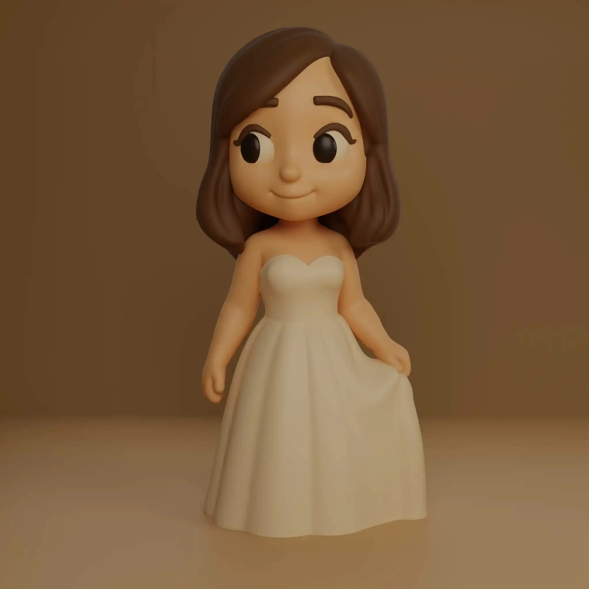 Cute Chibi Bride Wedding Figurine STL Model