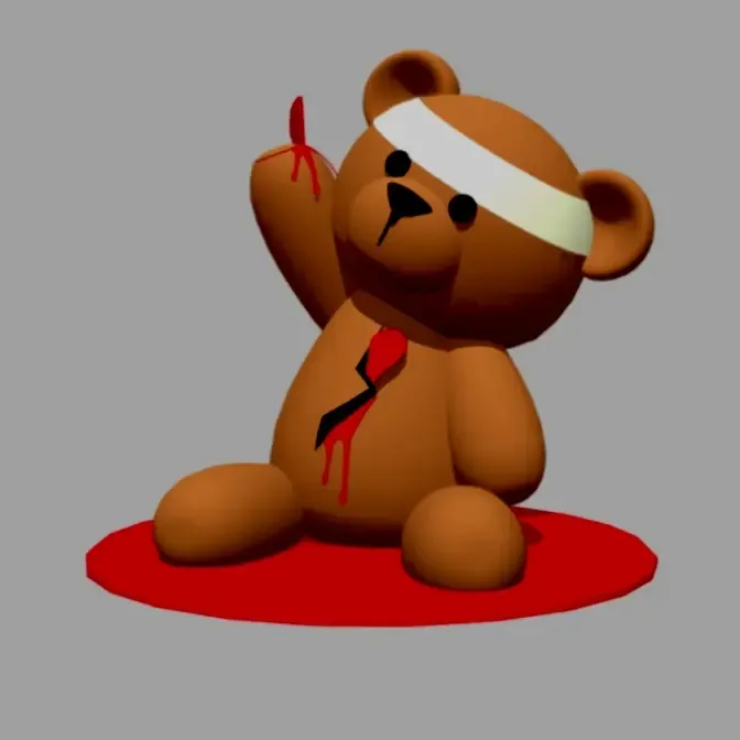 NO MORE PAIN TEDDY BEAR DESK ART
