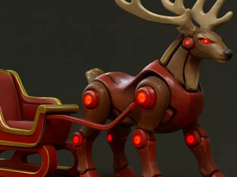 Reindeer with sleigh (robotic)