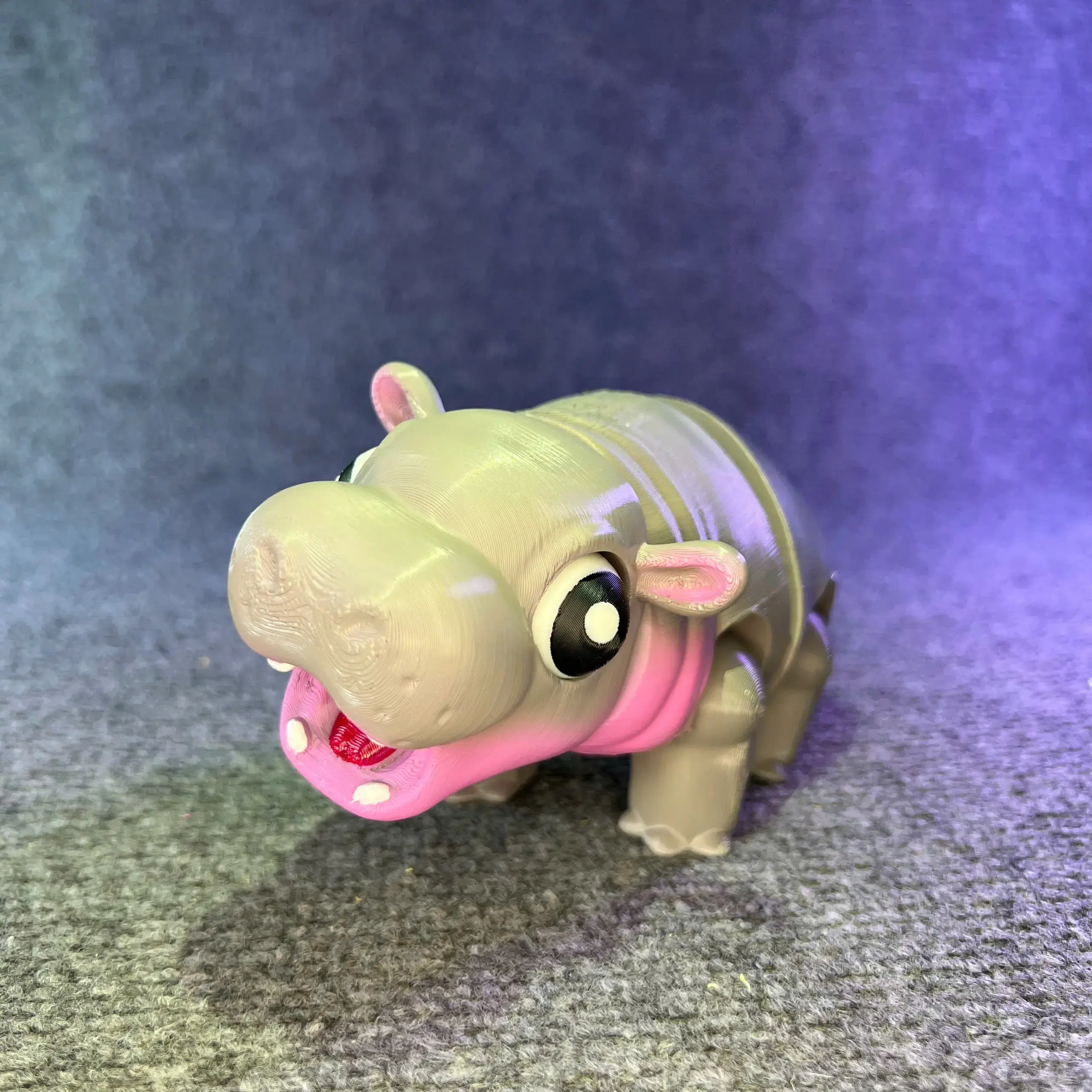 Moo Deng Hippo Flexi - Articulated - STL & 3mf Multicolor