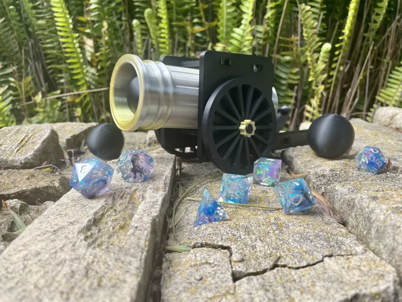 Functional Cannon Toy - Spring Loaded Shooter with Wheels