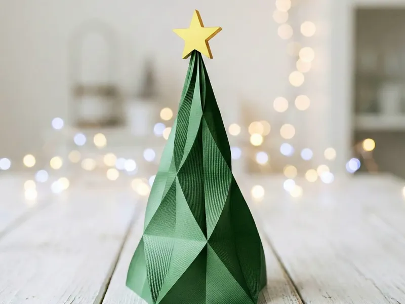 Christmas Tree Figurine | Modern Holiday Geometric Decor