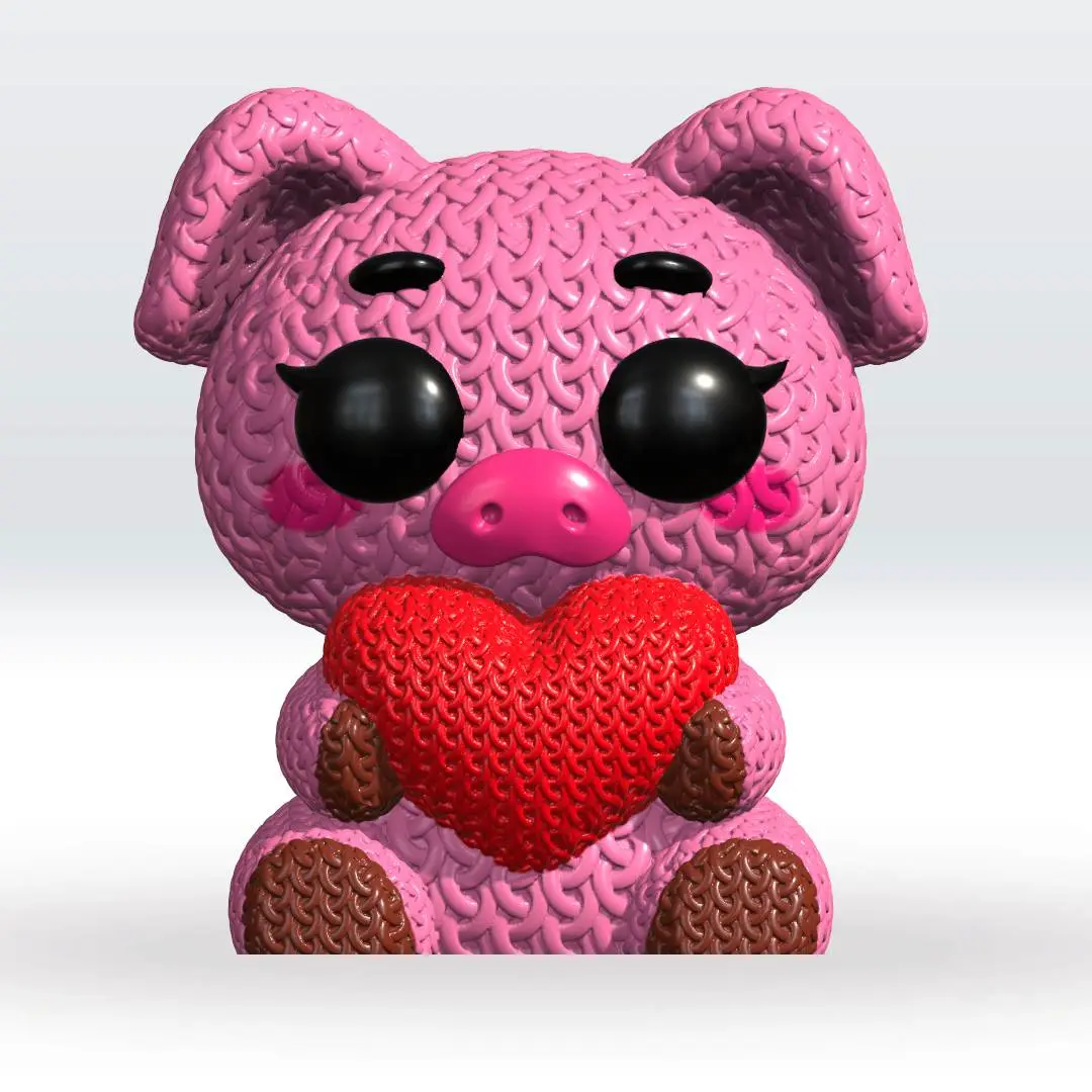 Characters & Creatures STL Download - Knitted Pig 3D Model STL file ...