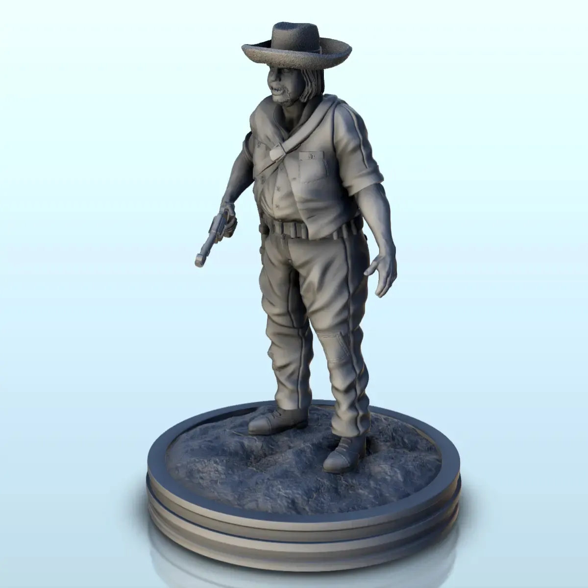 Bandit with hat and revolver (6) - Old West Figure miniature