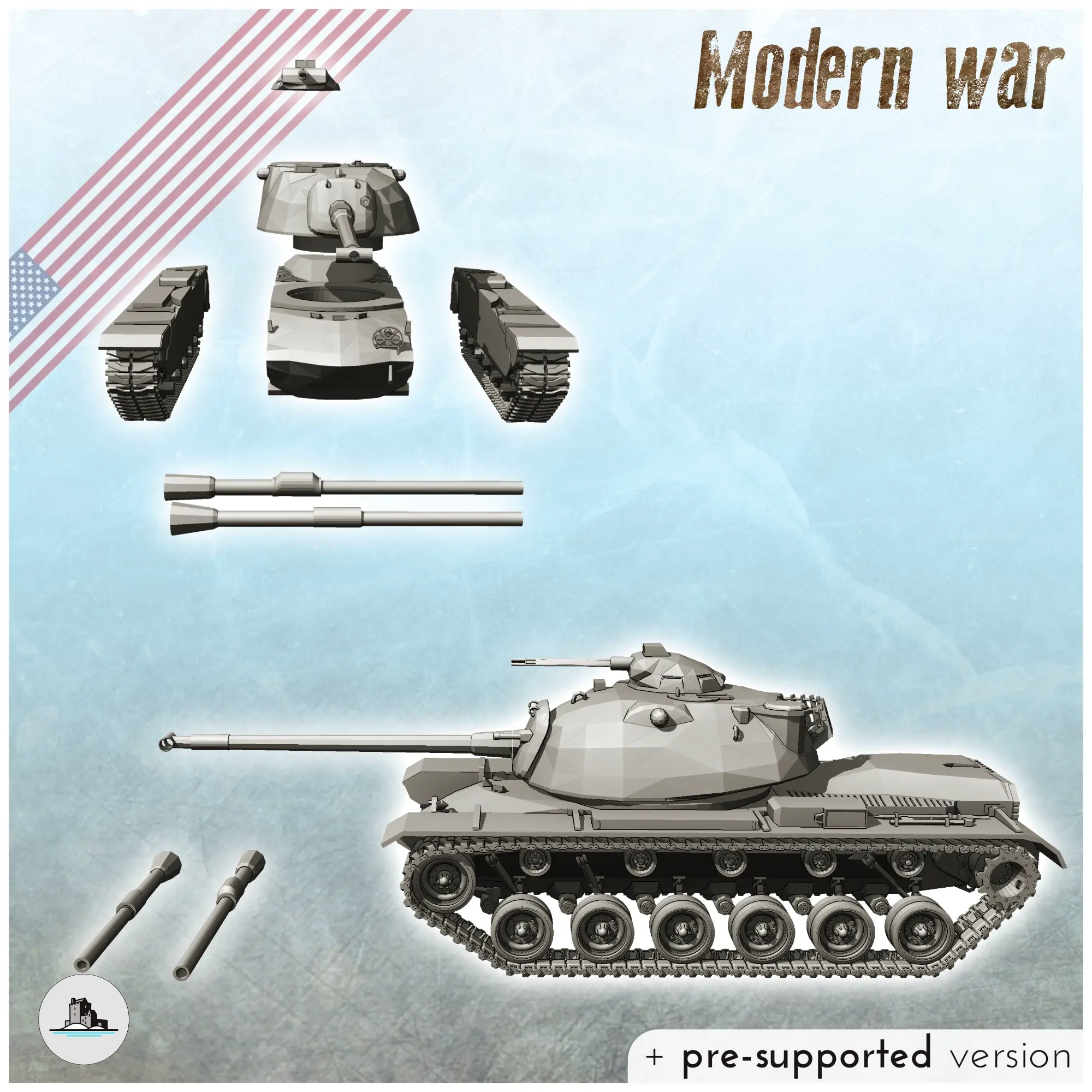 M48 Patton heavy tank - miniatures warhammer tabletop scener | 3D ...