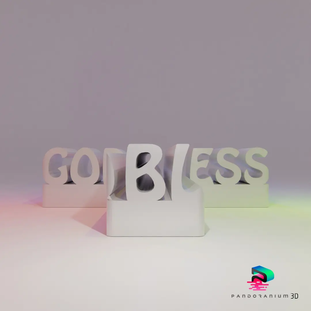 3D WORD SHAPE - GOD BLESS