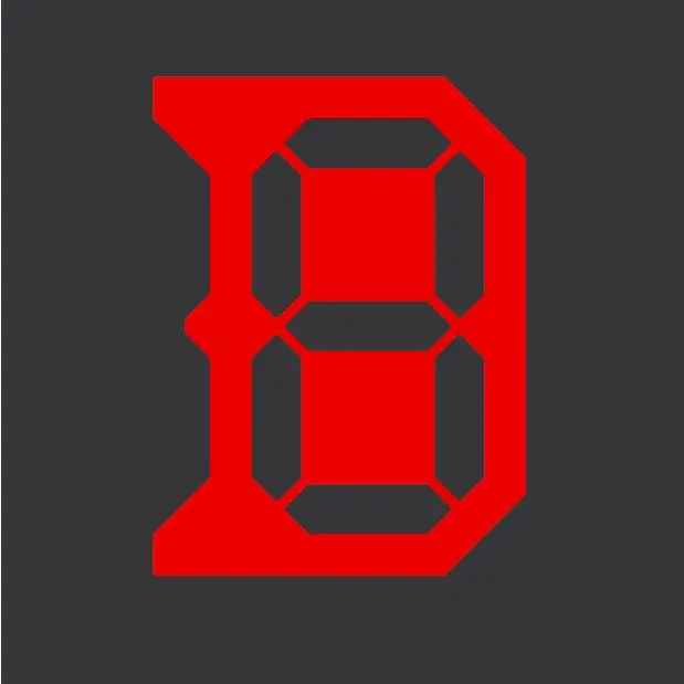 Plantilla de dibujo numeros display segmentado